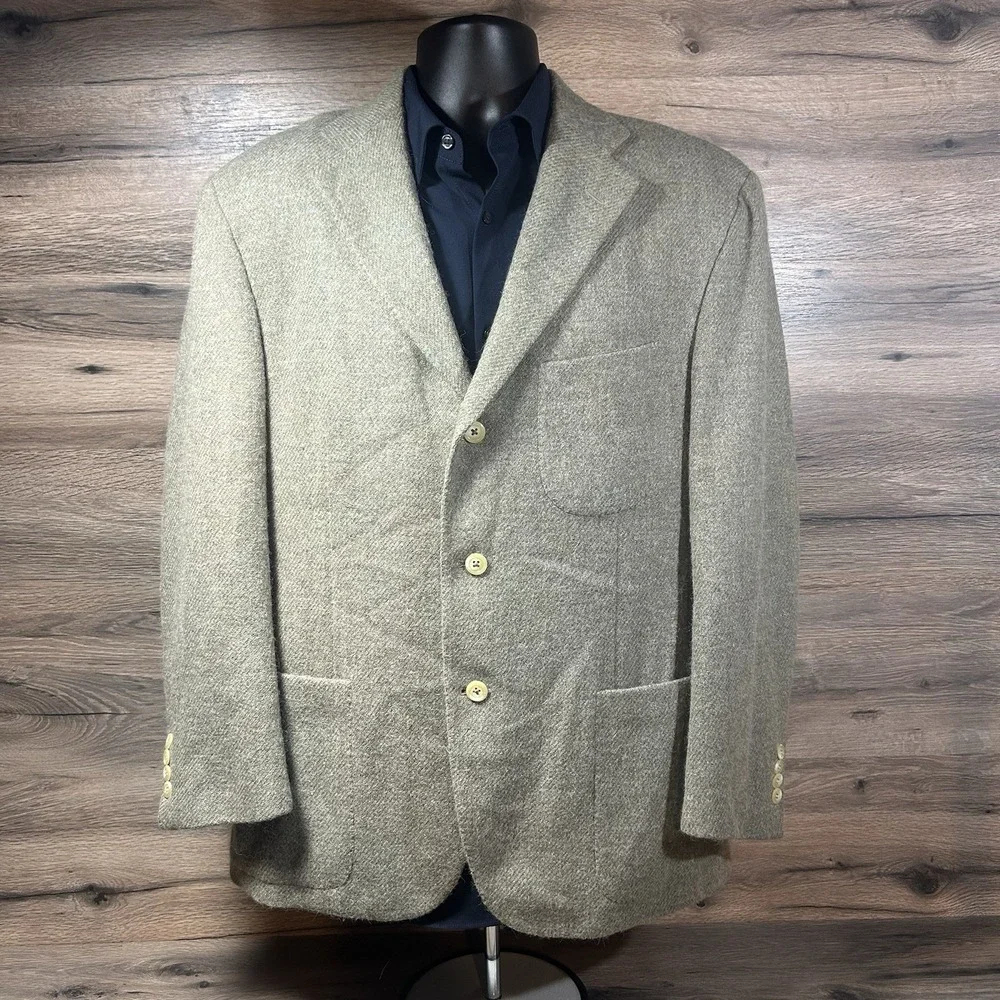 Vintage Ralph Lauren Polo Herringbone Blazer Sports‎ Coat Wool Tweed 42 S